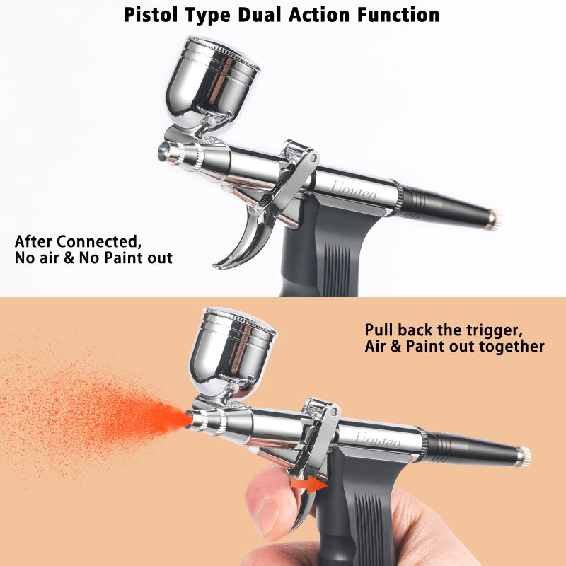 Uouteo Airbrush Trigger Gun Air Brush Gun with 0.3 mm Needles 7CC &10 CC Cup for Painting - Image 5